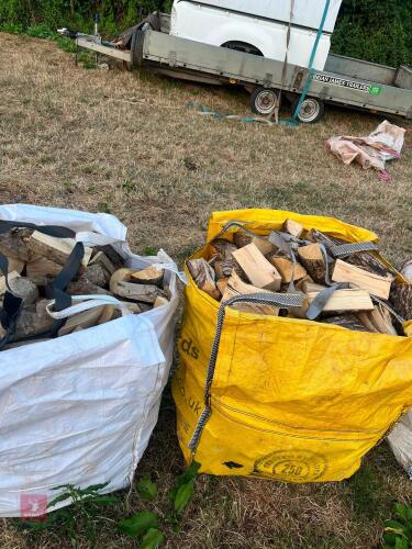 2 X DUMPY BAGS OF LOGS