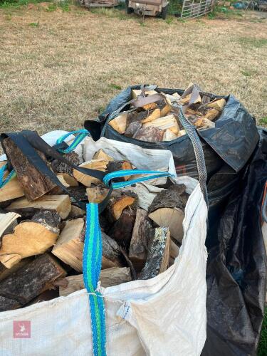 2 X DUMPY BAGS OF LOGS