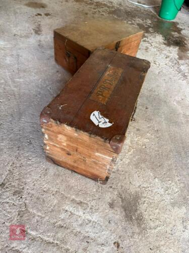 PAIR OF WOODEN BOXES