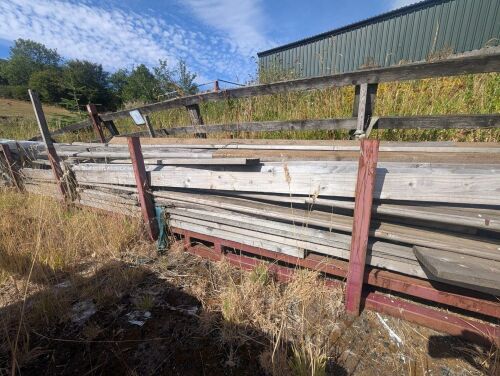 STEEL STILLAGE OF ASSORTED TIMBER
