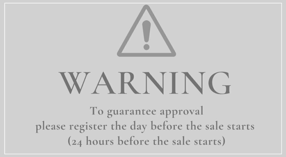 WARNING - Register 24 Hours before the sale starts!