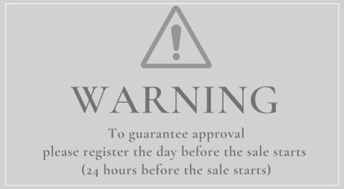 WARNING - Register 24 Hours before the sale starts!