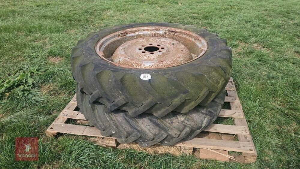 2X REAR TRACTOR WHEELS & TYRES