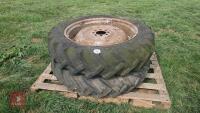2X REAR TRACTOR WHEELS & TYRES