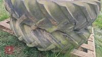2X REAR TRACTOR WHEELS & TYRES - 9