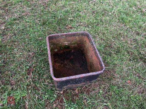 19'' X 16'' X 12'' CAST FEED TROUGH