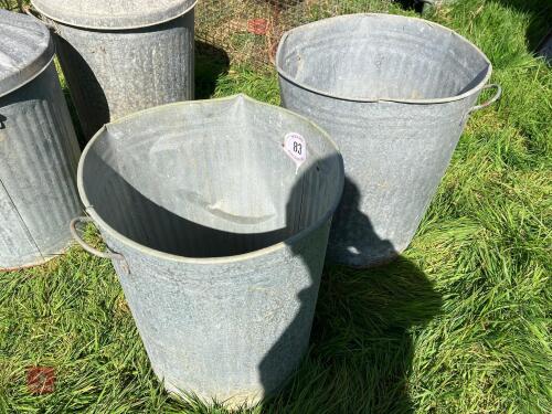 2 GALVANISED DUSTBINS (83)