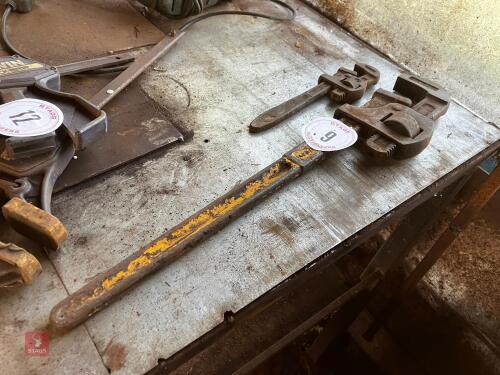 TWO PAIRS OF STILSON WRENCHES (9)