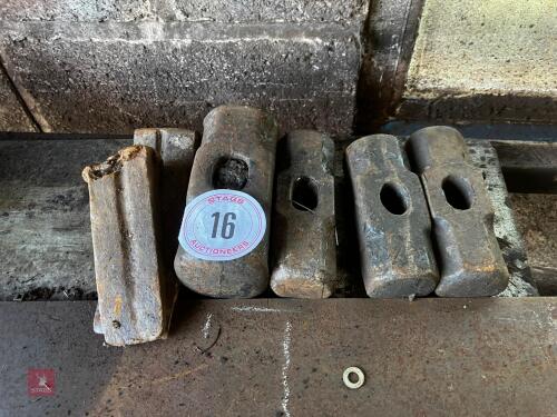 SELECTION OF SLEDGE HAMMER HEADS (16)