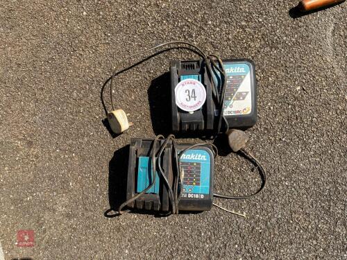 TWO MAKITA BATTERY CHARGERS (34)