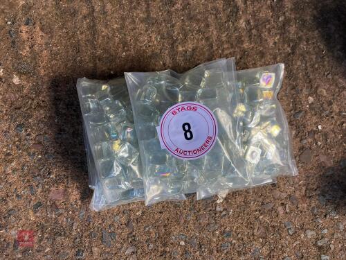 LARGE QTY OF DECORATIVE GLASS BLOCKS (8)