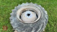 PAIR OF 12.4 11-28 TRACTOR WHEELS &TYRES - 2