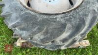 PAIR OF 12.4 11-28 TRACTOR WHEELS &TYRES - 3