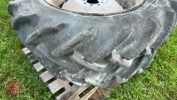 PAIR OF 12.4 11-28 TRACTOR WHEELS &TYRES - 6