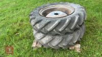 PAIR OF 12.4 11-28 TRACTOR WHEELS &TYRES - 9