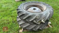 PAIR OF 12.4 11-28 TRACTOR WHEELS &TYRES - 10