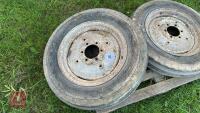 2 X 6.00-19 FRONT TRACTOR WHEELS &TYRES - 2