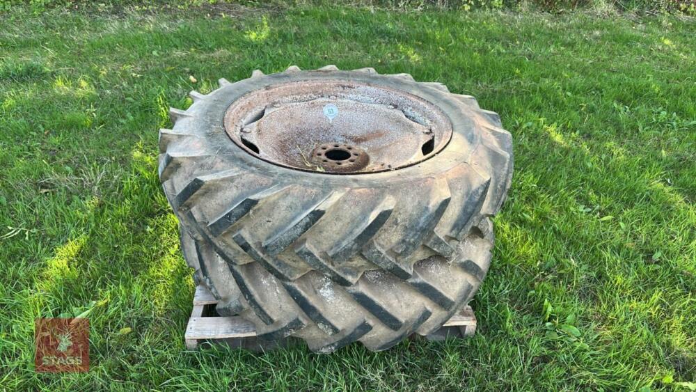 PAIR OF 12.4 11-32 TRACTOR WHEELS &TYRES