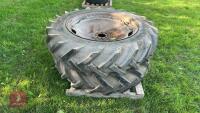 PAIR OF 12.4 11-32 TRACTOR WHEELS &TYRES - 10