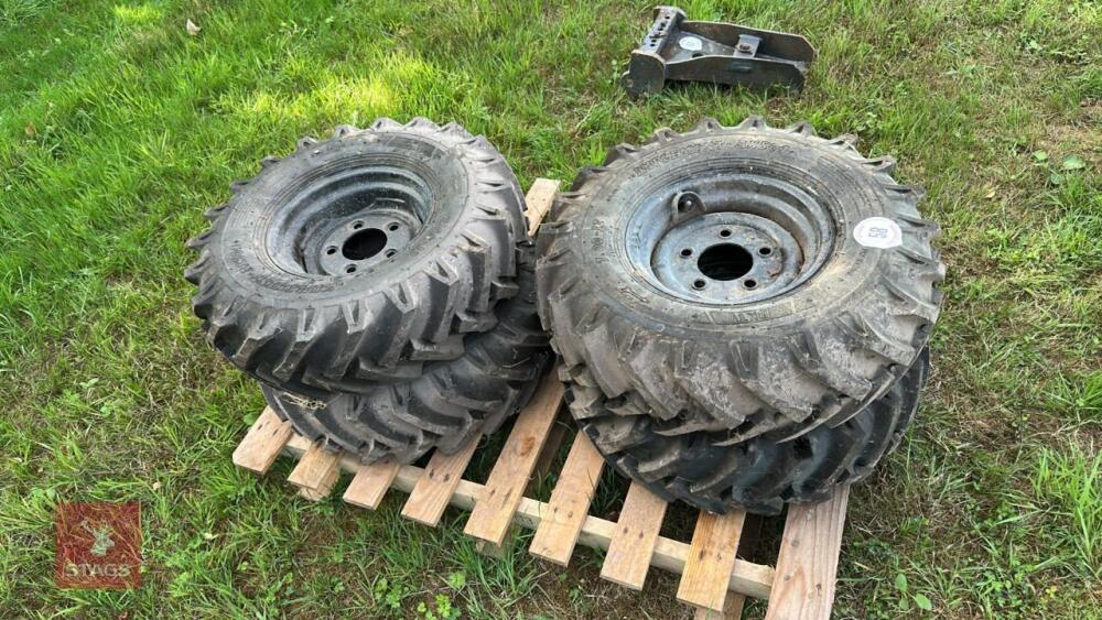 4 X BKT 7.00-12 WHEELS & TYRES