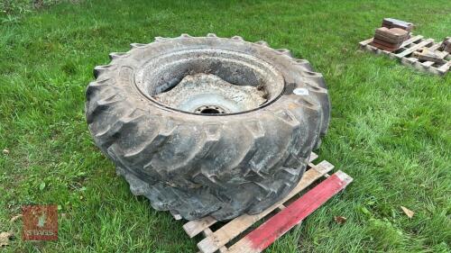 PAIR OF 12.4-28 TRACRTOR WHEELS & TYRES