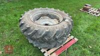 PAIR OF 12.4-28 TRACRTOR WHEELS & TYRES