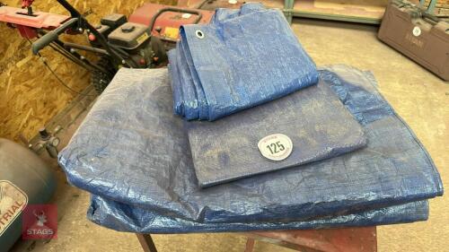 3 BLUE TAPAULINS