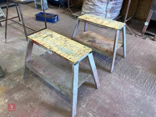 PAIR OF METAL TRESTLES