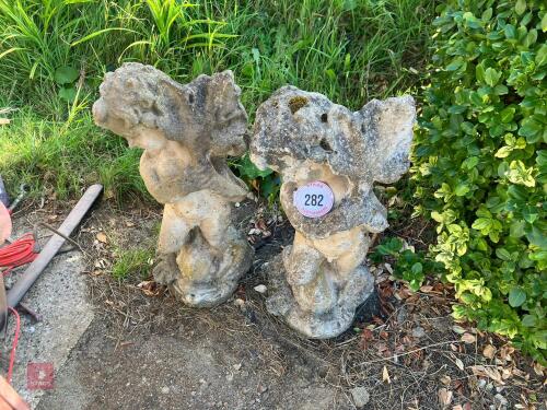 2 STONE GARDEN ORNAMENTS