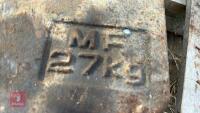 1 MASSEY FERGUSON 27KG FRONT WEIGHT - 2