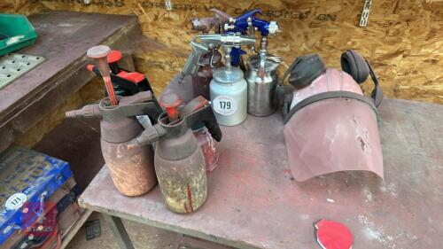 PAINT SPRAYERS, HELMET, ETC