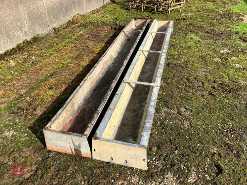 2 X 9' GALVANISED GROUND FEED TROUGHS(C)