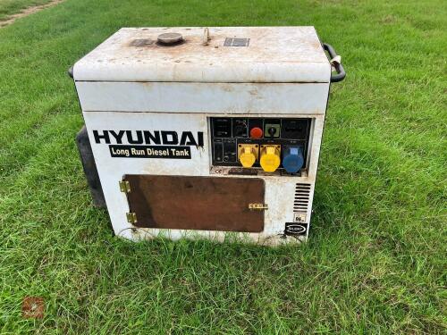 2013 HYUNDAI DIESEL 5KW GENERATOR