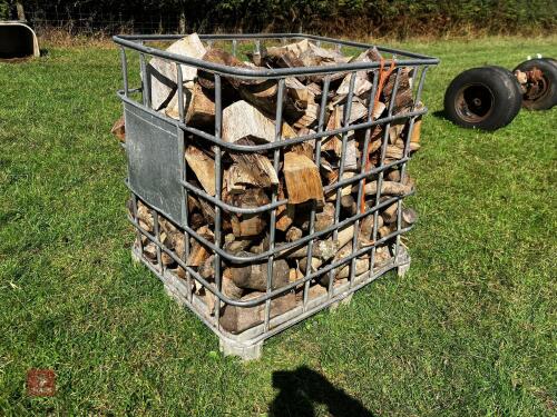 METAL STILLAGE OF OAK & ASH LOGS