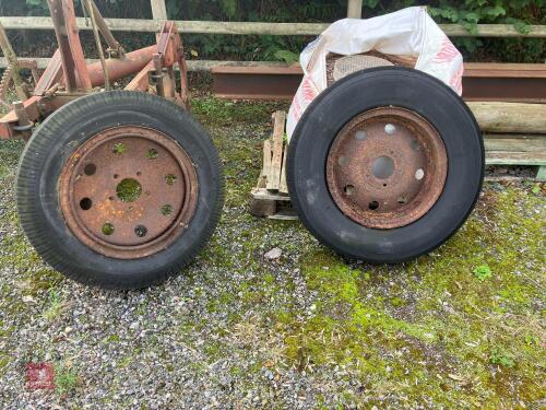 TWO LORRY WHEELS & TYRES