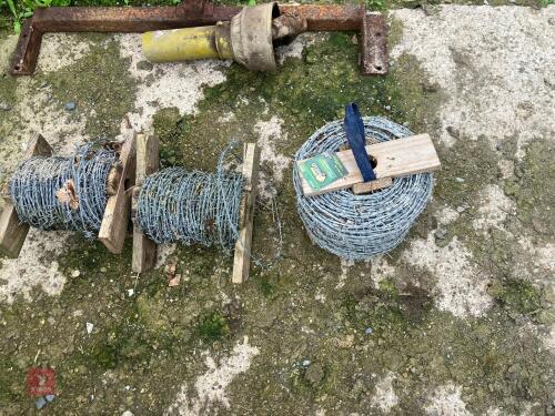 3 ROLLS OF BARBED WIRE