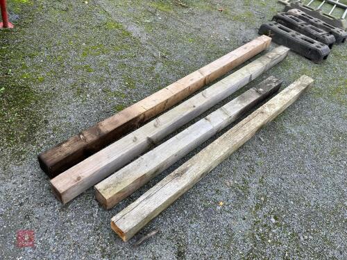 4 TIMBER POSTS