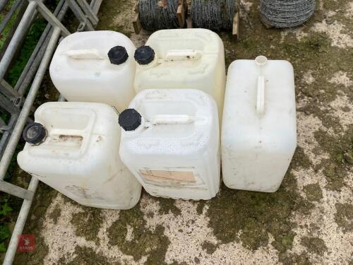 5 EMPTY 25L DRUMS