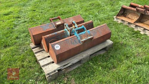 3 ASSORTED DIGGER GRADING BUCKETS