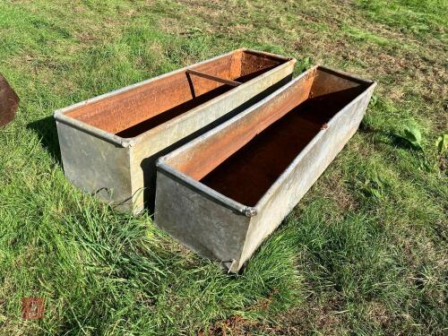 2 X 6' GALVANISED WATER TROUGHS