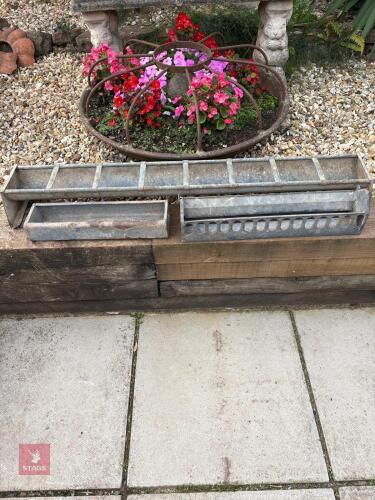 3 X GALVANISED CHICKEN FEEDERS