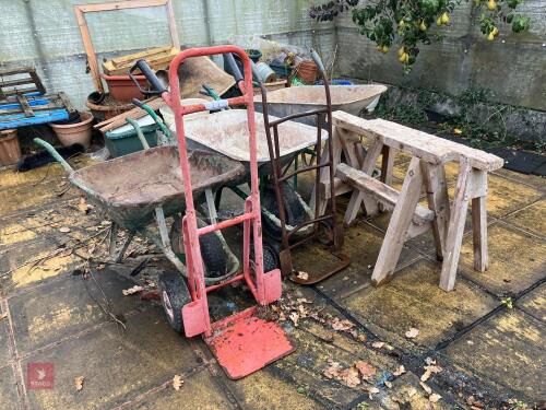 SACK TRUCKS, WHEELBARROWS & TRESSLES (11