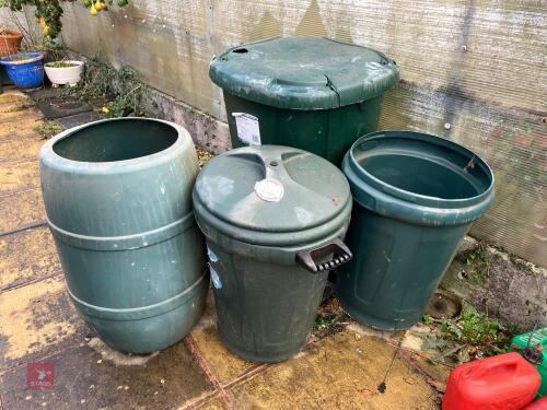 2 WATER BUTTS & PLASTIC BINS (14)