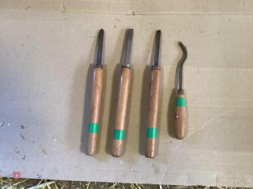 4 WOOD TURNING CHISELS