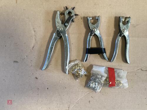 SET OF 3 HOLE PUNCHING RIVETING DEVICES