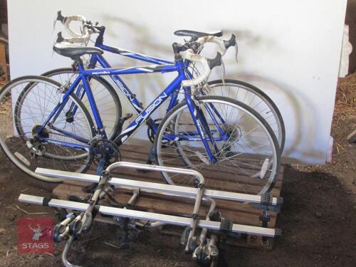 2 X APOLLO RACING BIKES WITH BIKE RACK