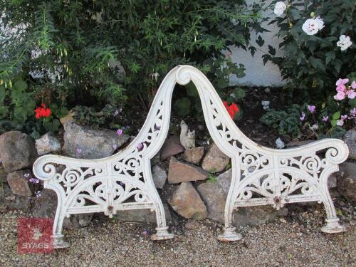 PAIR OF CAST IRON ORNATE BENCH ENDS