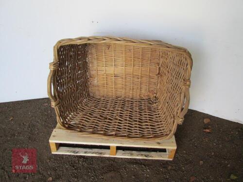 LARGE WICKER LOG BASKET (AS NEW)