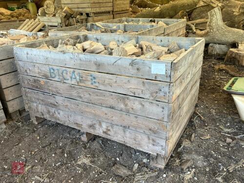 WOODEN POTATO BOX FULL OF FIREWOOD