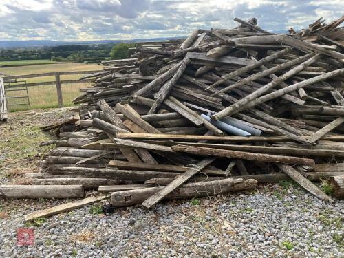 LARGE HEAP OF BROKEN WOODEN STAKES
